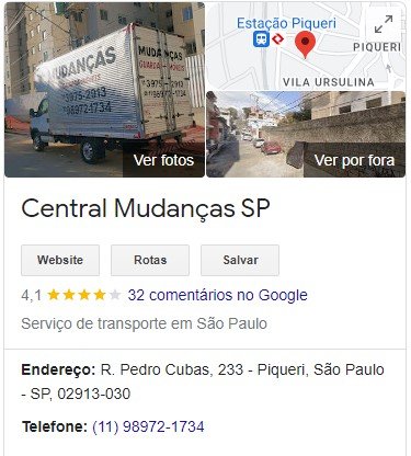 localização central mudança sp